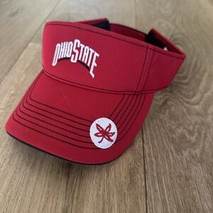 Ohio State Buckeyes Red Men's Visor Adjustable Hook & Loop OSFM Collegiate‎